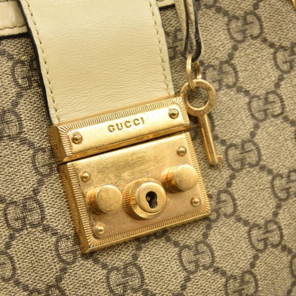 $2390 Gucci GG Supreme Monogram Medium Padlock Tote White Guccissima - Picture 3 of 16